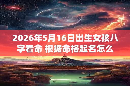 2026年5月16日出生女孩八字看命 根据命格起名怎么取