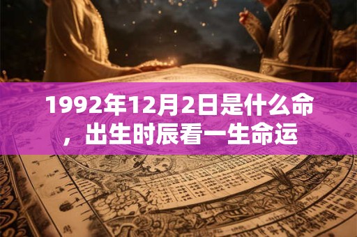 1992年12月2日是什么命，出生时辰看一生命运