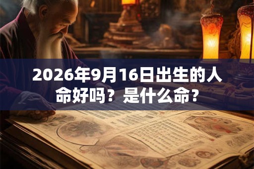 2026年9月16日出生的人命好吗?是什么命? 2026年9月16日出生的人命好吗?是什么命?