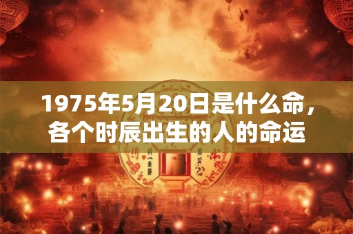 1975年5月20日是什么命，各个时辰出生的人的命运