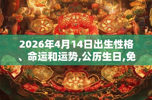 2026年4月14日出生性格、命运和运势,公历生日,免费算命