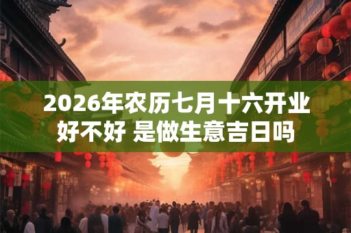 2026年农历七月十六开业好不好 是做生意吉日吗