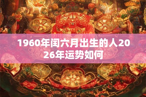 1960年闰六月出生的人2026年运势如何 1960年闰六月出生的人2026年运势如何