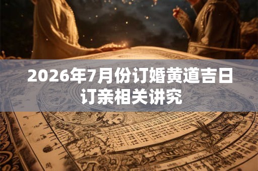 2026年7月份订婚黄道吉日 订亲相关讲究