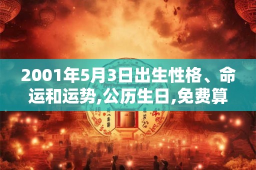 2001年5月3日出生性格、命运和运势,公历生日,免费算命
