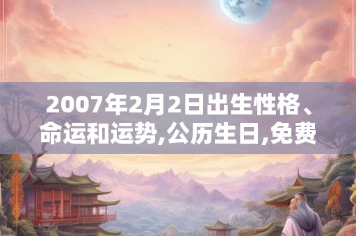 2007年2月2日出生性格、命运和运势,公历生日,免费算命 2007年2月2日出生性格、命运和运势,公历生日,免费算命
