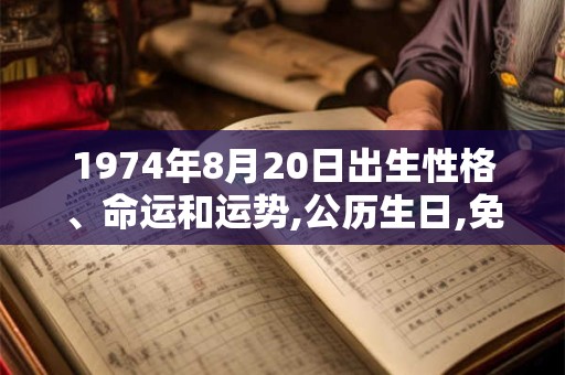 1974年8月20日出生性格、命运和运势,公历生日,免费算命
