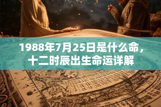 1988年7月25日是什么命，十二时辰出生命运详解