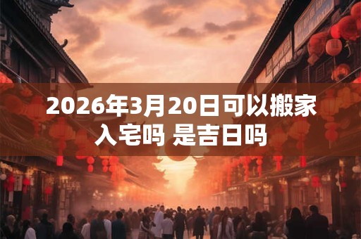 2026年3月20日可以搬家入宅吗 是吉日吗 2026年3月20日可以搬家入宅吗 是吉日吗