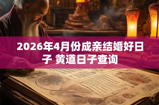 2026年4月份成亲结婚好日子 黄道日子查询 2026年4月份成亲结婚好日子 黄道日子查询