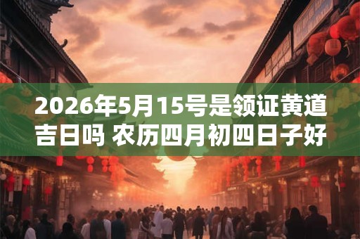 2026年5月15号是领证黄道吉日吗 农历四月初四日子好吗 2026年5月15号是领证黄道吉日吗 农历四月初四日子好吗