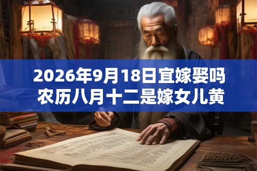 2026年9月18日宜嫁娶吗 农历八月十二是嫁女儿黄道吉日吗 2026年9月18日宜嫁娶吗 农历八月十二是嫁女儿黄道吉日吗