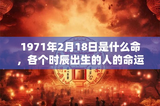 1971年2月18日是什么命，各个时辰出生的人的命运