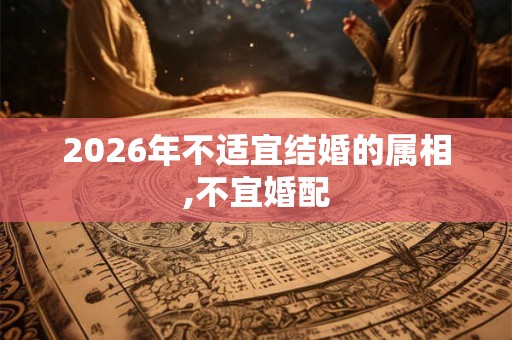 2026年不适宜结婚的属相,不宜婚配