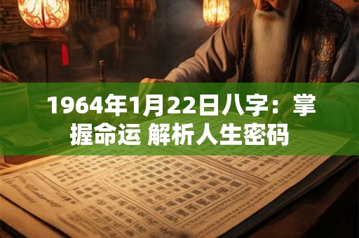 1964年1月22日八字:掌握命运 解析人生密码 1964年1月22日八字:掌握命运 解析人生密码