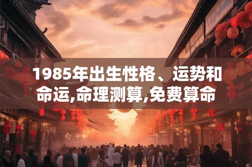 1985年出生性格、运势和命运,命理测算,免费算命