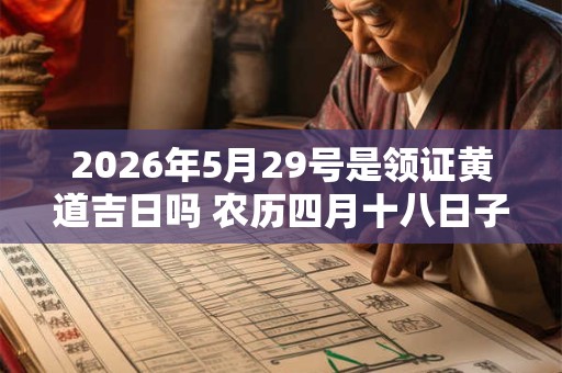 2026年5月29号是领证黄道吉日吗 农历四月十八日子好吗 2026年5月29号是领证黄道吉日吗 农历四月十八日子好吗