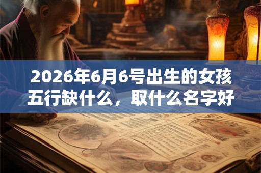 2026年6月6号出生的女孩五行缺什么，取什么名字好