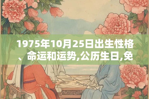 1975年10月25日出生性格、命运和运势,公历生日,免费算命 1975年10月25日出生性格、命运和运势,公历生日,免费算命