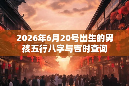2026年6月20号出生的男孩五行八字与吉时查询