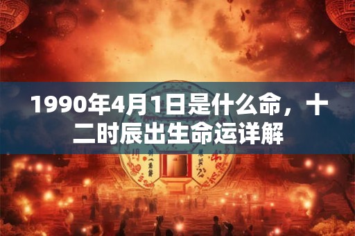 1990年4月1日是什么命，十二时辰出生命运详解