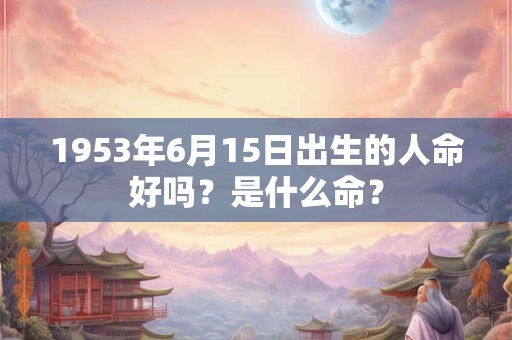 1953年6月15日出生的人命好吗？是什么命？