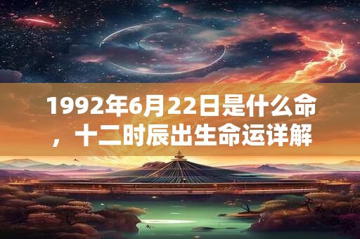 1992年6月22日是什么命,十二时辰出生命运详解 1992年6月22日是什么命,十二时辰出生命运详解