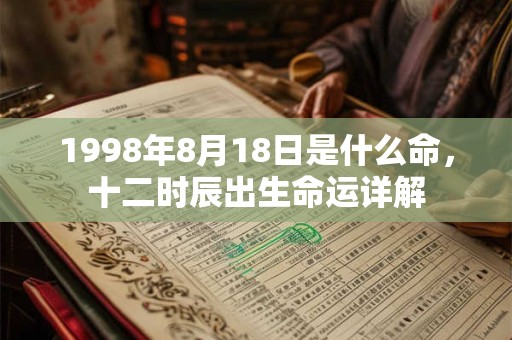 1998年8月18日是什么命，十二时辰出生命运详解