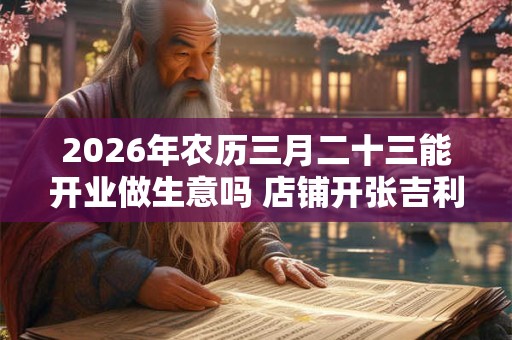 2026年农历三月二十三能开业做生意吗 店铺开张吉利吗