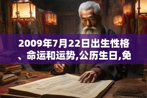 2009年7月22日出生性格、命运和运势,公历生日,免费算命 2009年7月22日出生性格、命运和运势,公历生日,免费算命