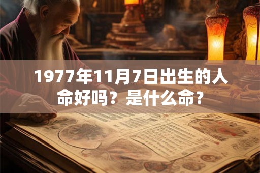 1977年11月7日出生的人命好吗？是什么命？