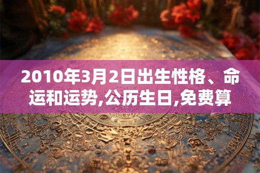 2010年3月2日出生性格、命运和运势,公历生日,免费算命