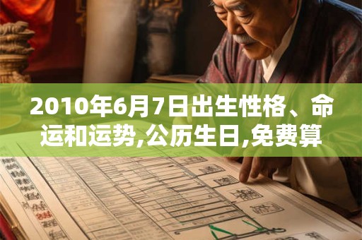2010年6月7日出生性格、命运和运势,公历生日,免费算命