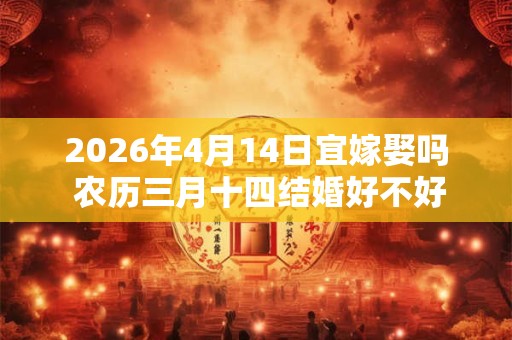 2026年4月14日宜嫁娶吗 农历三月十四结婚好不好 2026年4月14日宜嫁娶吗 农历三月十四结婚好不好