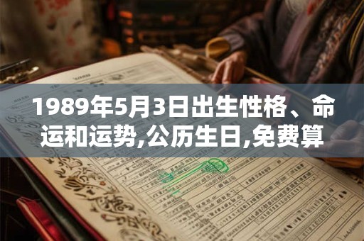 1989年5月3日出生性格、命运和运势,公历生日,免费算命