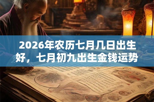 2026年农历七月几日出生好，七月初九出生金钱运势十分强盛
