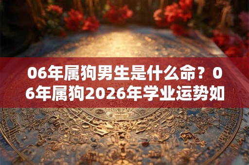 06年属狗男生是什么命？06年属狗2026年学业运势如何？