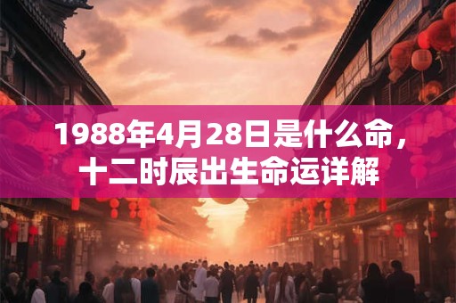 1988年4月28日是什么命，十二时辰出生命运详解