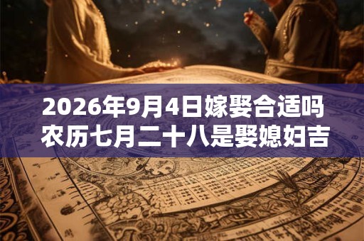 2026年9月4日嫁娶合适吗 农历七月二十八是娶媳妇吉日吗