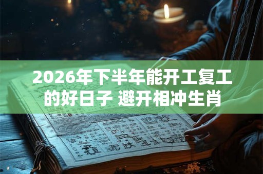2026年下半年能开工复工的好日子 避开相冲生肖