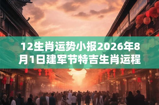 12生肖运势小报2026年8月1日建军节特吉生肖运程详情 12生肖运势小报2026年8月1日建军节特吉生肖运程详情