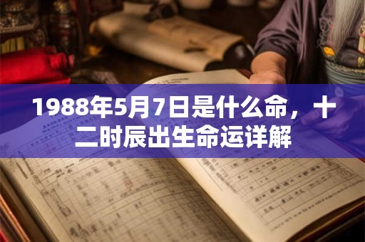 1988年5月7日是什么命，十二时辰出生命运详解