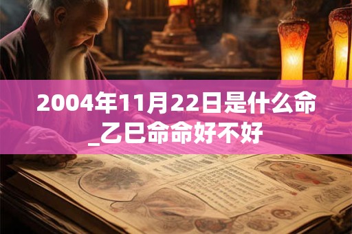 2004年11月22日是什么命_乙巳命命好不好