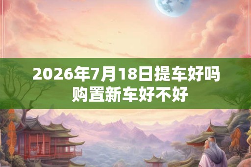 2026年7月18日提车好吗  购置新车好不好