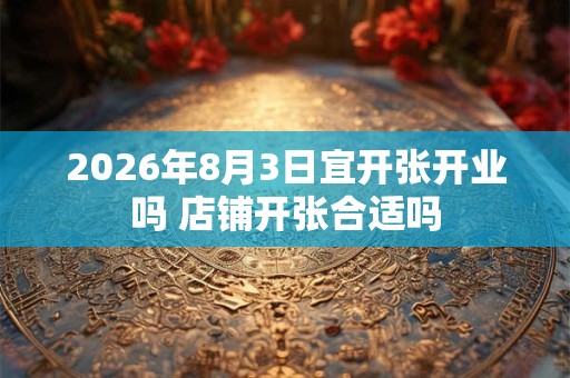 2026年8月3日宜开张开业吗 店铺开张合适吗