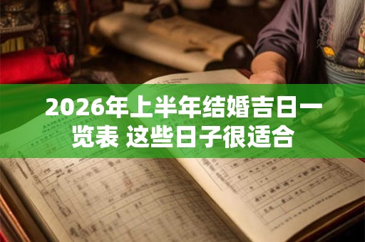 2026年上半年结婚吉日一览表 这些日子很适合