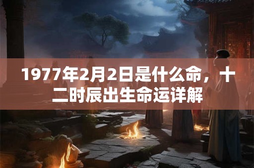 1977年2月2日是什么命，十二时辰出生命运详解