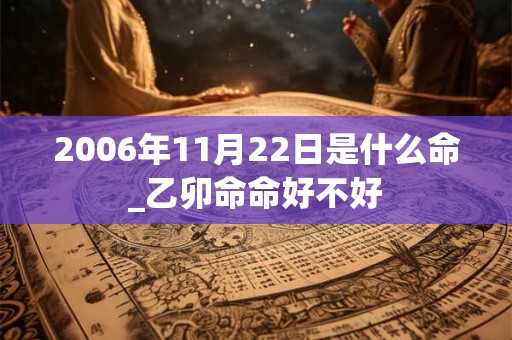 2006年11月22日是什么命_乙卯命命好不好