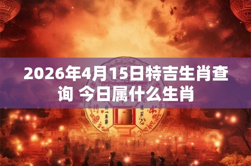 2026年4月15日特吉生肖查询 今日属什么生肖 2026年4月15日特吉生肖查询 今日属什么生肖