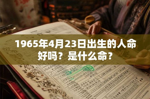 1965年4月23日出生的人命好吗？是什么命？